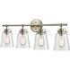 Amberose 4 Light 31.25 inch Modern Gold Vanity Light Wall Light